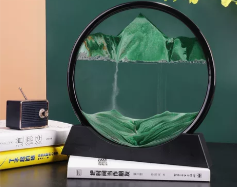 轻奢3D流沙画摆件解压沙漏桌面装饰品摆件男...