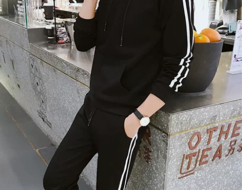 男士卫衣春秋款运动套装男一套长袖长裤帽衫潮...