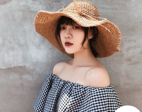 帽子女夏小清新钩针草帽韩版百搭可折叠遮阳帽...