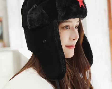 雷锋帽女帽子男冬季韩版东北防寒帽冬天骑车护...