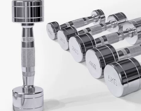 电镀哑铃杠铃纯铁哑铃健身器材男士居家锻炼塑...