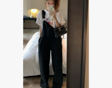 ?fayeye自制｜小香风黑色背带裤 尺码...