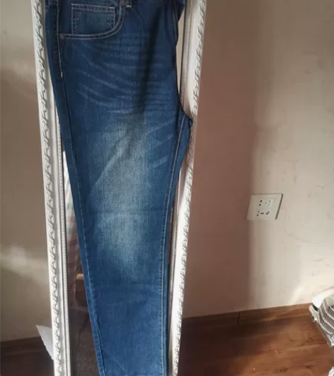 全新卡玛KAMA男士春秋牛仔裤深蓝色直筒3...