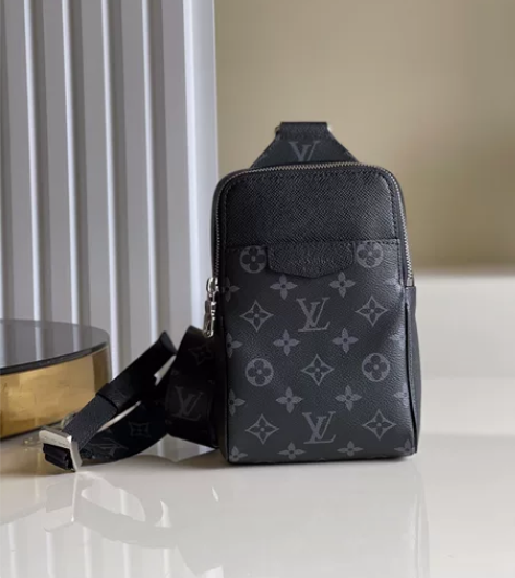 (价格私询)LV男士胸包腰包老花斜挎包单肩...