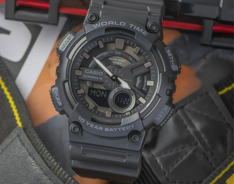 CASIO卡西欧手表时尚指针双显防水防震运...