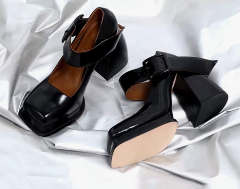 高跟玛丽珍鞋女法式一字带粗跟小皮鞋百搭复古...