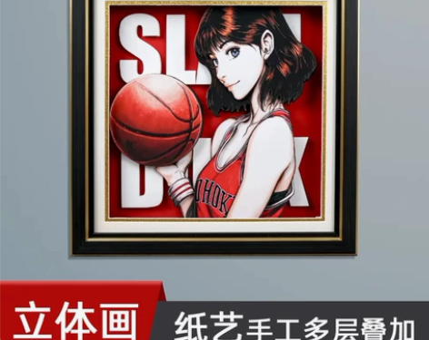 灌篮高手晴子立体画动漫挂画卧室床头装饰画背...