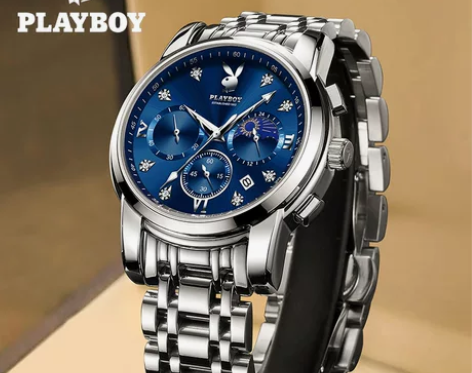 花花公子正品石英氚气手表男士全自动机械表概...