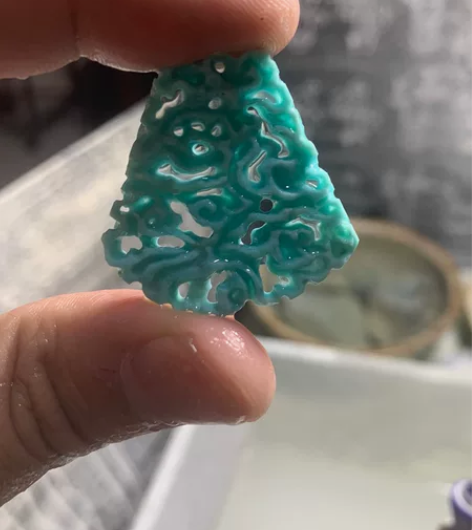 标价既总价非克价《 镂空祥云纹双面扇形牌 ...