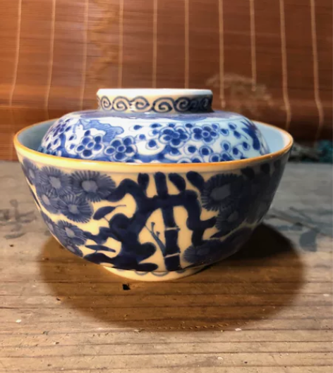 日本茶道具 瓷器 盖碗 茶碗 茶杯 青花盖...