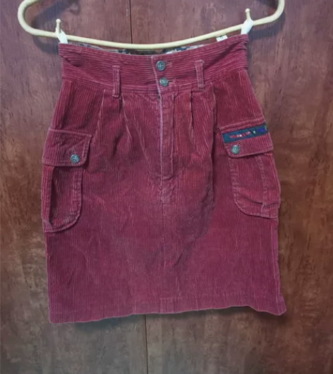 外贸货，一步裙，纯棉条绒，裙长50cm腰围...