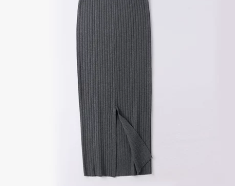 ?针织一步裙女秋冬半身裙中长款毛线裙韩版百...