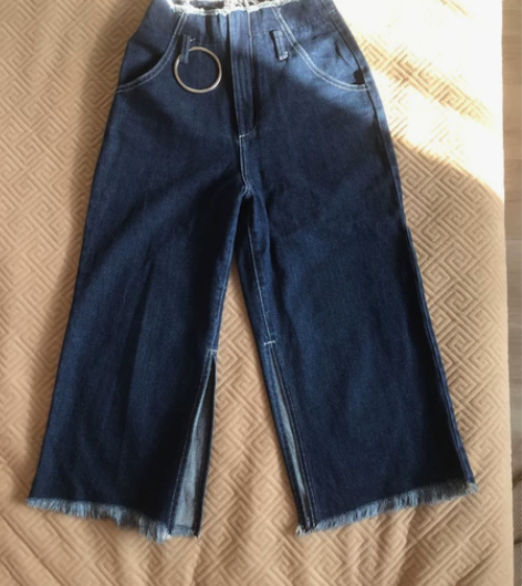 阔腿 开口 高腰牛仔八分裤 版型正 有意私聊