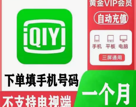 爱奇艺视频黄金会员月卡爱奇艺手机会员30天...