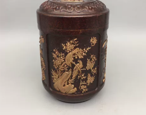 古玩铜器收藏,梅兰竹菊茶叶罐,工艺精湛 ,...