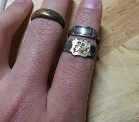 老银戒指 铜戒指，氧化到位工也漂亮无事牌戒...