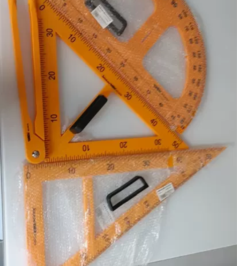 无磁教学三角板套装，量角器粉笔圆规四件套 ...