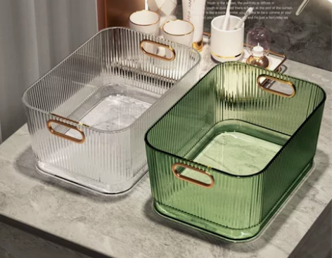 轻奢桌面化妆品收纳盒PET梳妆台护肤品收纳...