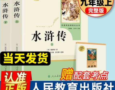 水浒传原著正版初中九年级上册必读人民教育出...