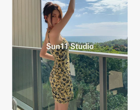 SUN11 法式碎花连衣裙女夏季小众设计感...