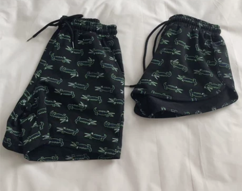 可爱的小鳄鱼印花~情侣款男女松紧腰宽松休闲...