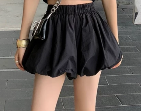 Alice花花家高腰A字阔腿蓬蓬短裤女20...