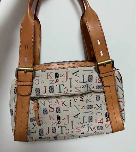 女士手提包 肩包 背包 棕色 帆布拼牛皮 ...