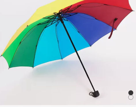 彩胶儿童防嗮彩虹自动16骨24骨晴雨伞