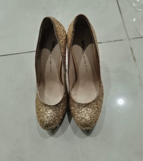 宴会香槟色高跟鞋伴娘鞋高跟防水台满砖单鞋礼...