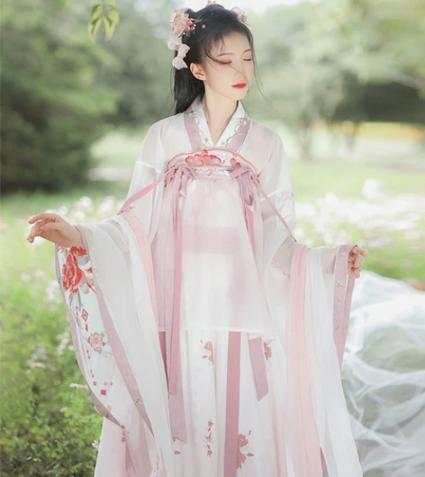 汉尚华莲扶风盈盈晋制原创中国风改良汉服套装...