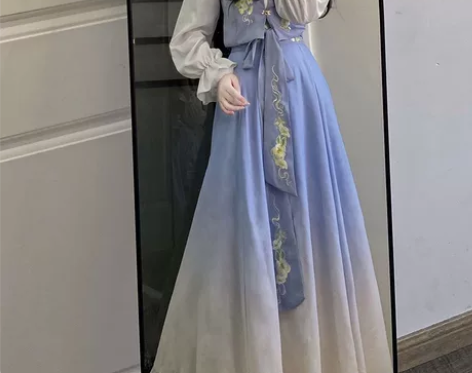 妃亦坊原创改良汉服女【玉染】汉元素衬衣马甲...