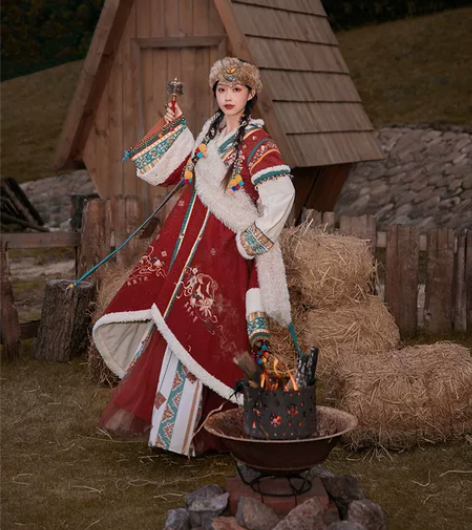 七月夕汉服 玄女 交领上袄改良绣花短背子印...