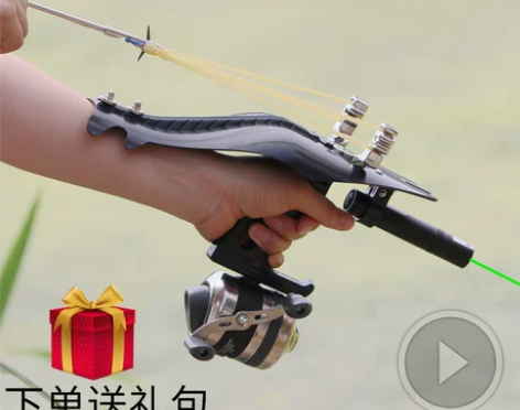 新款射鱼神器工具激光打鱼弹弓高精度飞镖套装...