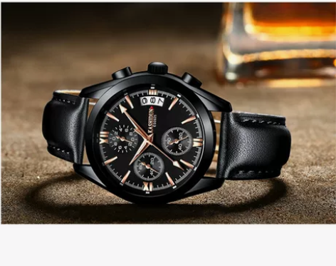 ?卡诗顿手表男石英表夜光钢带男表学生腕表时...