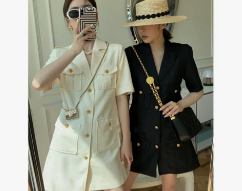 【狂欢价】2021夏装新款女装大码小黑裙西...