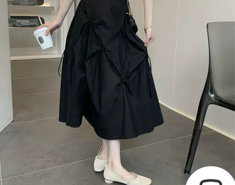 黑色半身裙女长裙夏季薄款2021年新款高腰...