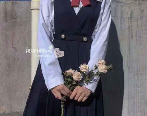 新款学生JK制服护奶裙学院风连衣裙 浓绀色...