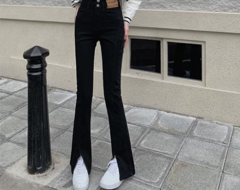 ?高腰弹力牛仔裤女秋季韩版2022新款修身...