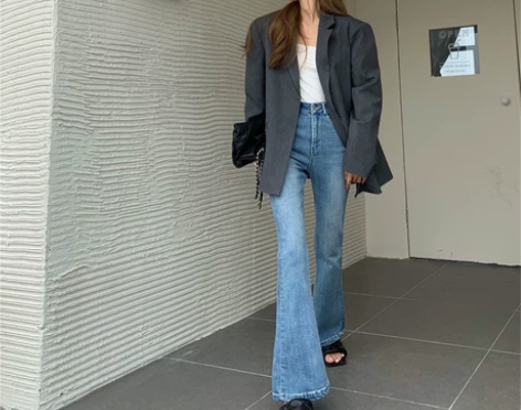 喇叭裤牛仔裤女春秋高腰显瘦阔腿裤直筒长裤2...