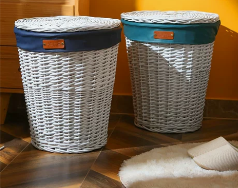【狂欢价】脏衣篮藤编有盖衣物脏衣服收纳筐洗...