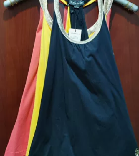 全新闲置Rampage吊带背心（黑色黄色虾...