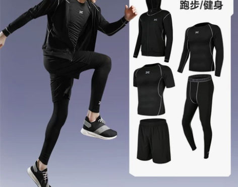 健身服男运动套装速干紧身衣跑步休闲秋季篮球...