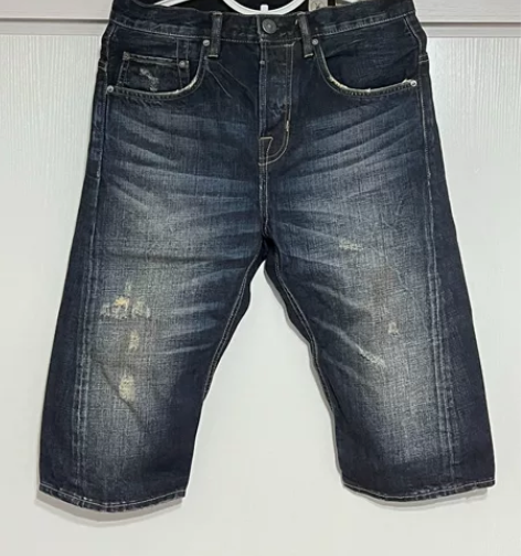 羊头 allsaints 重水洗牛仔短裤 ...