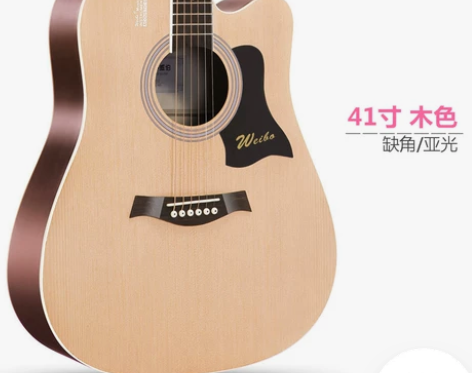 威伯正品民谣吉他初学者学生入门练习云杉木吉...