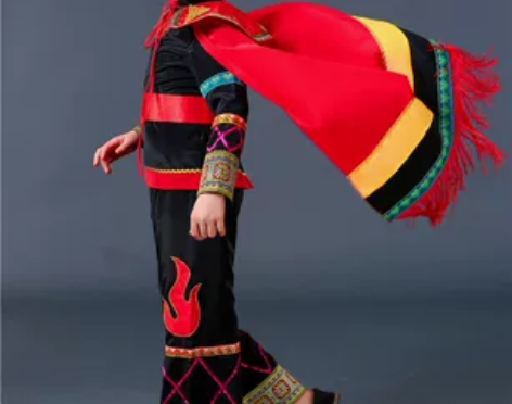 凉山彝族服装男童少数民族衣服幼儿火把节演出...