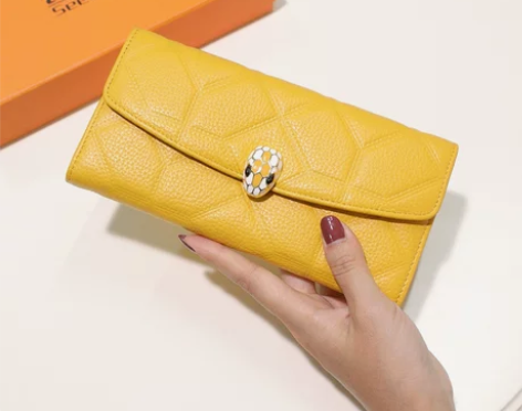 钱夹钱包纯牛皮黄色招财长款钱包女2020新...