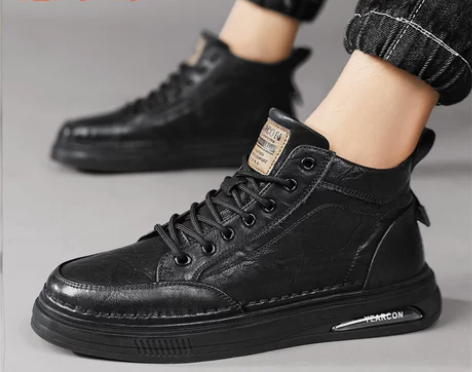 意尔康男鞋2022新款冬季潮流板鞋男高帮休...