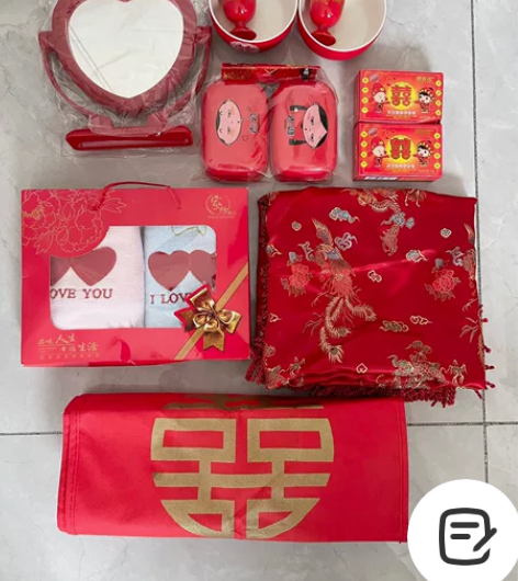 【包邮】:结婚婚庆物品套件 1个心形镜子2...
