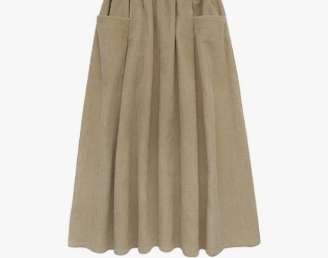 日系半身裙女中长款秋冬2020新款复古灯芯...