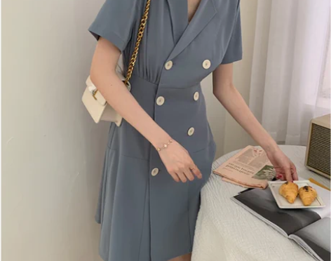 连衣裙2019新款夏法式小众智熏裙子复古收...